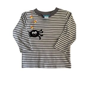 Kids Long Sleeve Striped Shirt with Spider Design